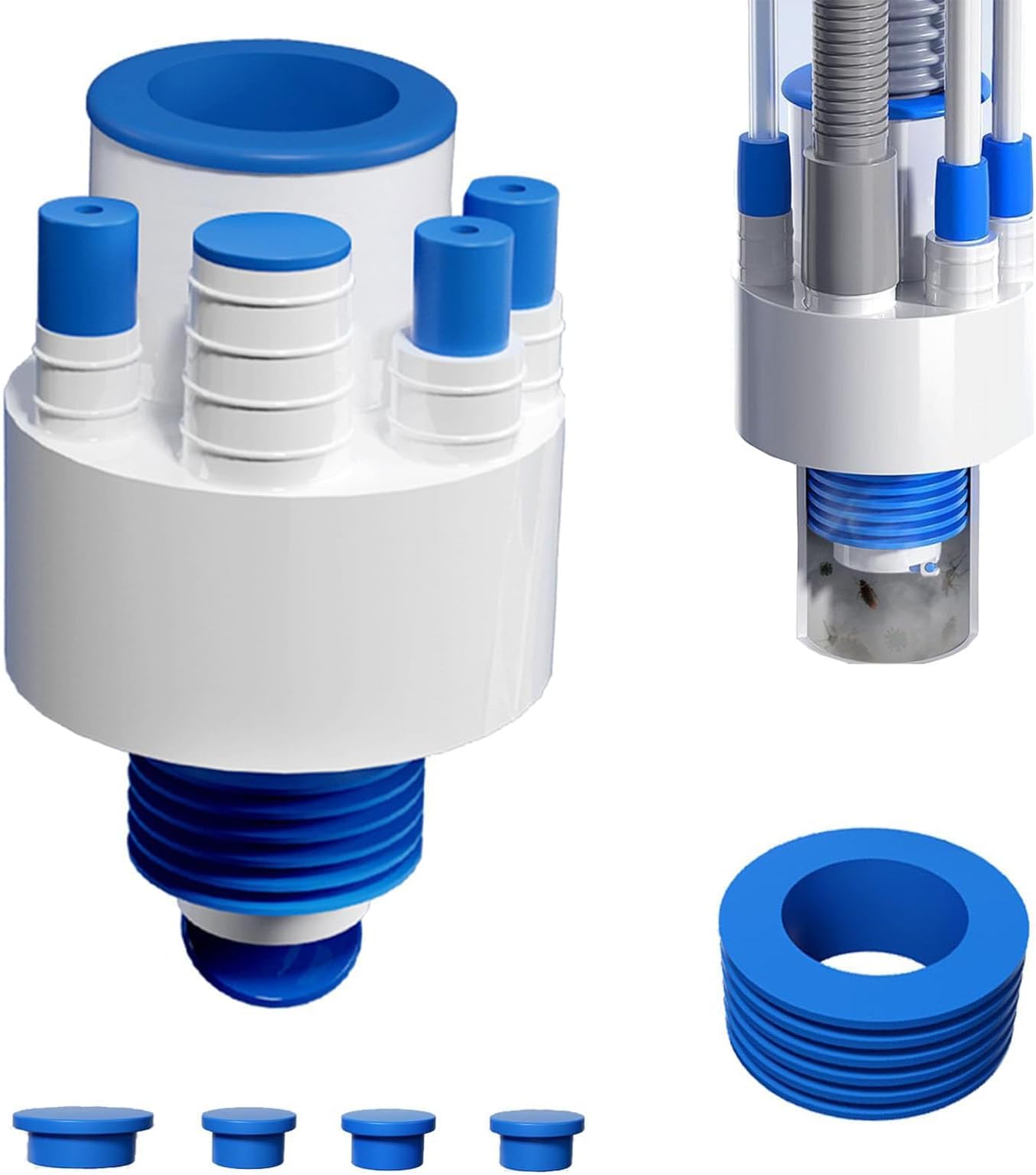 Washing Machine Drain Adapter 5 and 1 Washing Machine Connection Set for Washing Machine Dryer, Versatile Dishwasher Washing Machine Drain Adapter for Dishwasher (A)