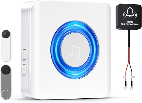 Wireless Doorbell Chime - Compatible with Google Nest Doorbell Wired, 2nd Gen& 3rd Gen - NOT Compatible with Google Nest Doorbell Battery 1 Video Doorbell Extender 1 Receiver