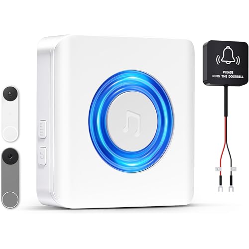 Wireless Doorbell Chime - Compatible with Google Nest Doorbell (Wired, 2nd Gen& 3rd Gen) - NOT Compatible with Google Nest Doorbell (Battery) (1 Video Doorbell Extender 1 Receiver）