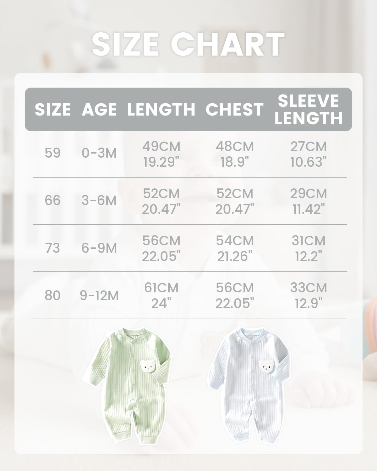 WYTbaby Body para bebé recién nacido, 2 piezas, manga larga, algodón, ropa de bebé de una pieza para niños y niñas de 0 a 12 meses