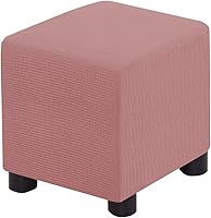 Vista 10 de Funda para Otomán Cuadrada Plegable de Almacenamiento Fundas para Otomán Jacquard Elásticas Cubo Reposapiés Fundas para Taburete ProZtector con Beige