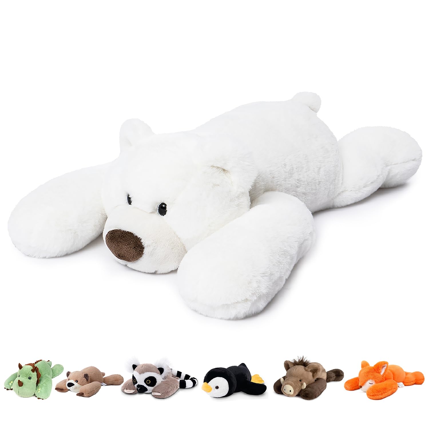 Niuniu Daddy Weighted Stuffed Animal, 25 in 5 lbs, Polar Bear Calming Plush