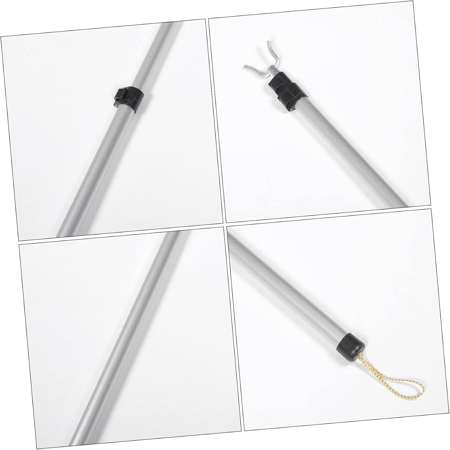 3pcs Retractable Clothesline Rod Telescopic Pole Heavy Duty Hanging Rod for Laundry