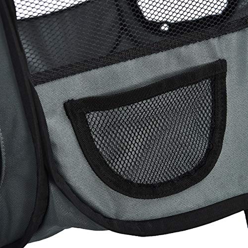 AmazonBasics Foldable Octagonal Indoor/Outdoor Portable Soft Pet Dog Playpen with Storage Pockets, Large (45 x 45 x 24 inches), Grey by Amazon Basics - Image 4