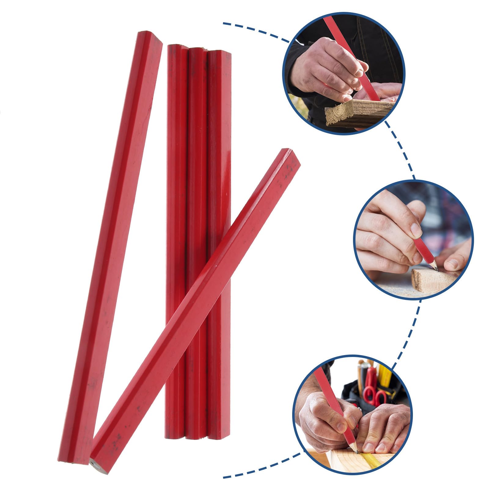 HOMSFOU 80stücke Dicke Holzbleistifte Für Holzarbeiten Zimmermannsbleistifte Mit Oktogonalem Design Für Präzise Markierungen Und Zeichnungen Für Bauprojekte Und Schüler