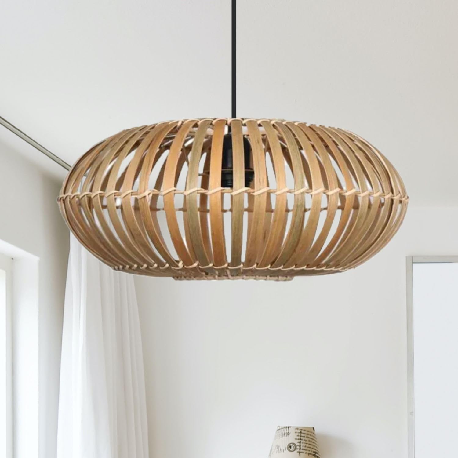 First Choice Lighting Loren Bamboo Natural Pendant Lightshade from B&Q