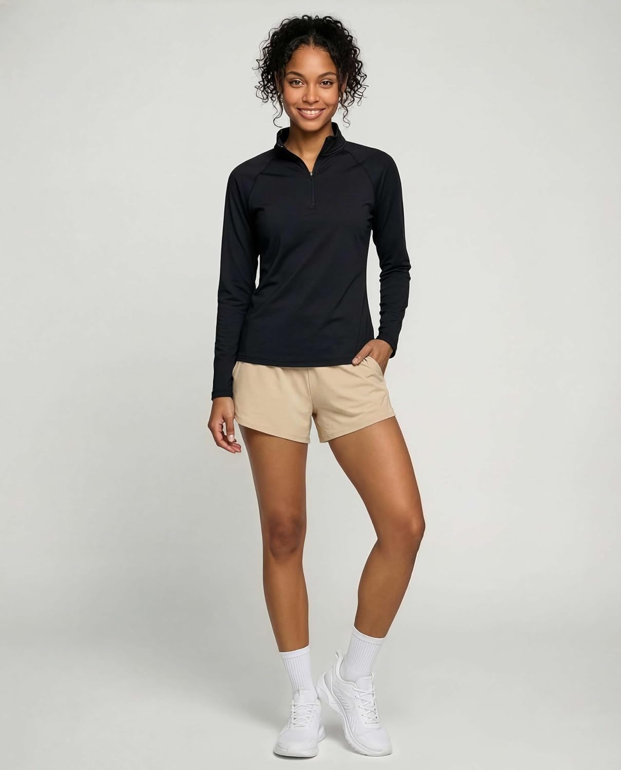 Real Essentials 4 Pack: Women's 3" Dry-Fit Dolphin Running Shorts with Pockets-Athletic Gym Workout Basketball Sports Shorts - Image 3