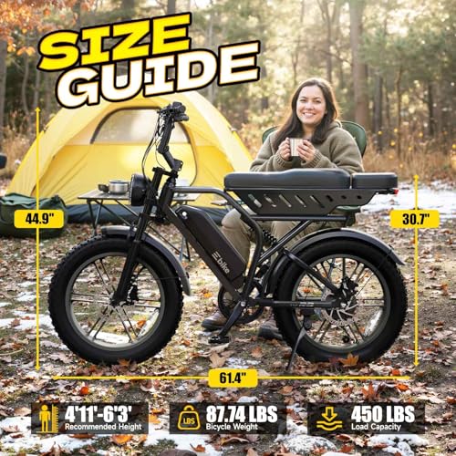 Image of TST Electric Bike for Adults, 1500W Peak Motor 60 Miles Fat Tire Ebike with 48V 15Ah Removable Battery 20 inch Fat Tire Electric Bike, Dual Suspension，R9