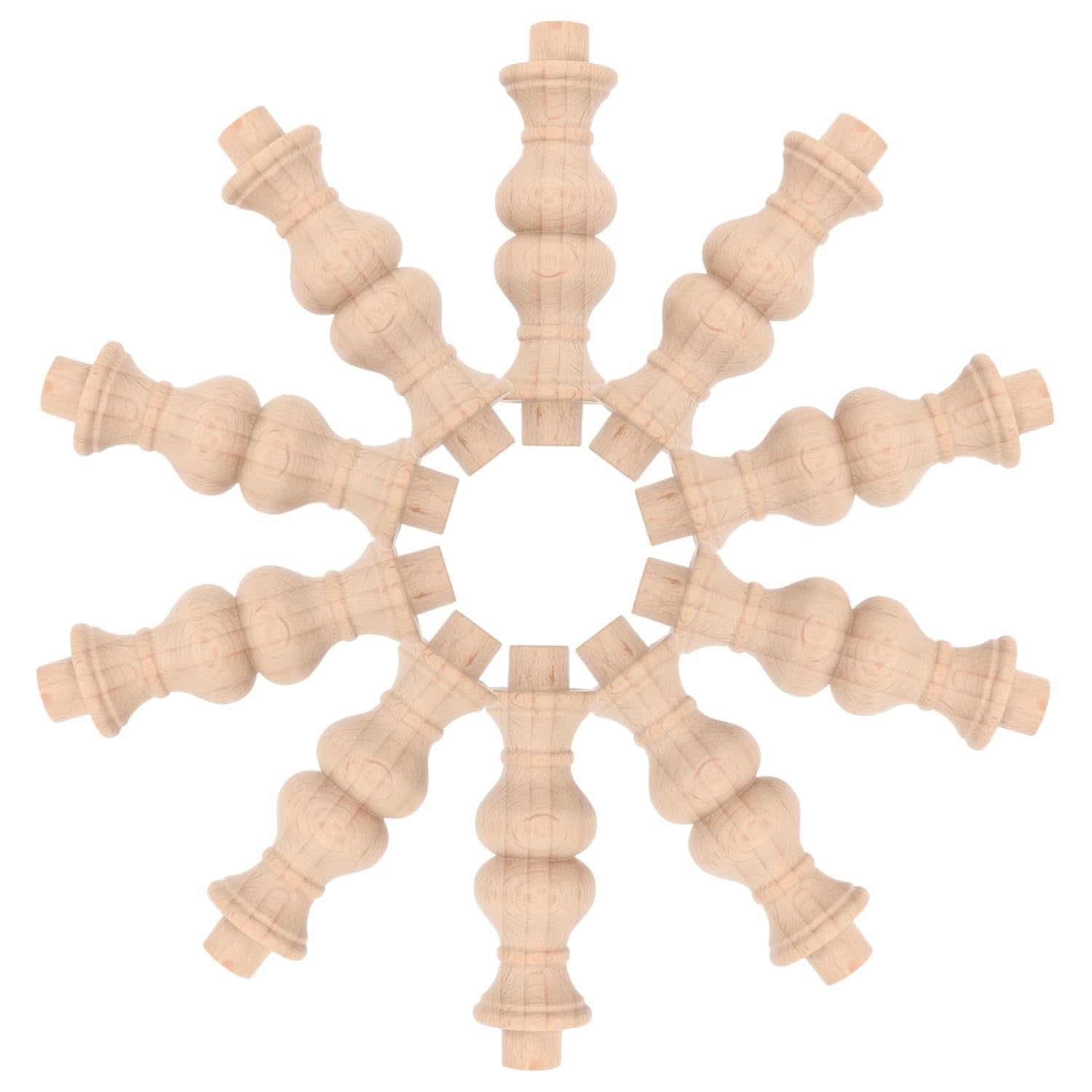 10pcs Unfinished Wooden Balusters Solid Wood Roman Pillars for Crafts Home Decor Decorative for Staircase Railing Garden Use