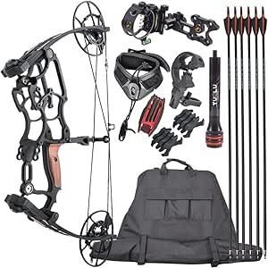 VidaXL Compoundbogen Set Für Jugendliche – 9 Kg Zuggewicht, 68 Cm Lang, Inkl. 4 Pfeile & Auflage