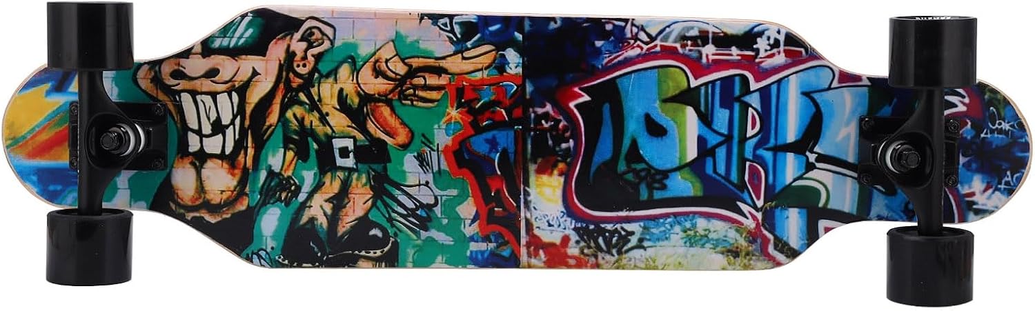 Professional 8 Layer Maple Longboard Skateboard, ABEC 9 Purple Cover Bearings with HR 95 High Elastic, Widened 70mm Wheels for Adults