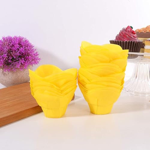 Miniatura 6 de Luxshiny 100 unidades de envoltorios de magdalenas, forros de papel para magdalenas, forros para cupcakes, soportes de papel, utensilios de cocina,