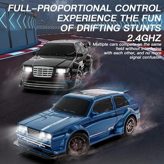 1:43 Mini RC Drift Car 4WD 15KM/H High-Speed 2.4GHz Remote Control Vehicle with Gyroscope Full-Scale Racing Vehicle for Teens Adults Birthday Gifts & Toys -KF30