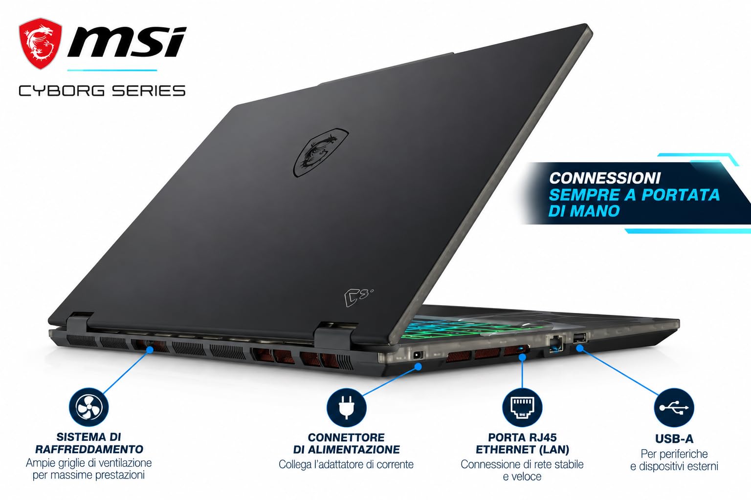 msi Cyborg 15 Gaming, Intel Core 9 270H, RTX 5060 8GB, 16GB DDR5, 1TB SSD