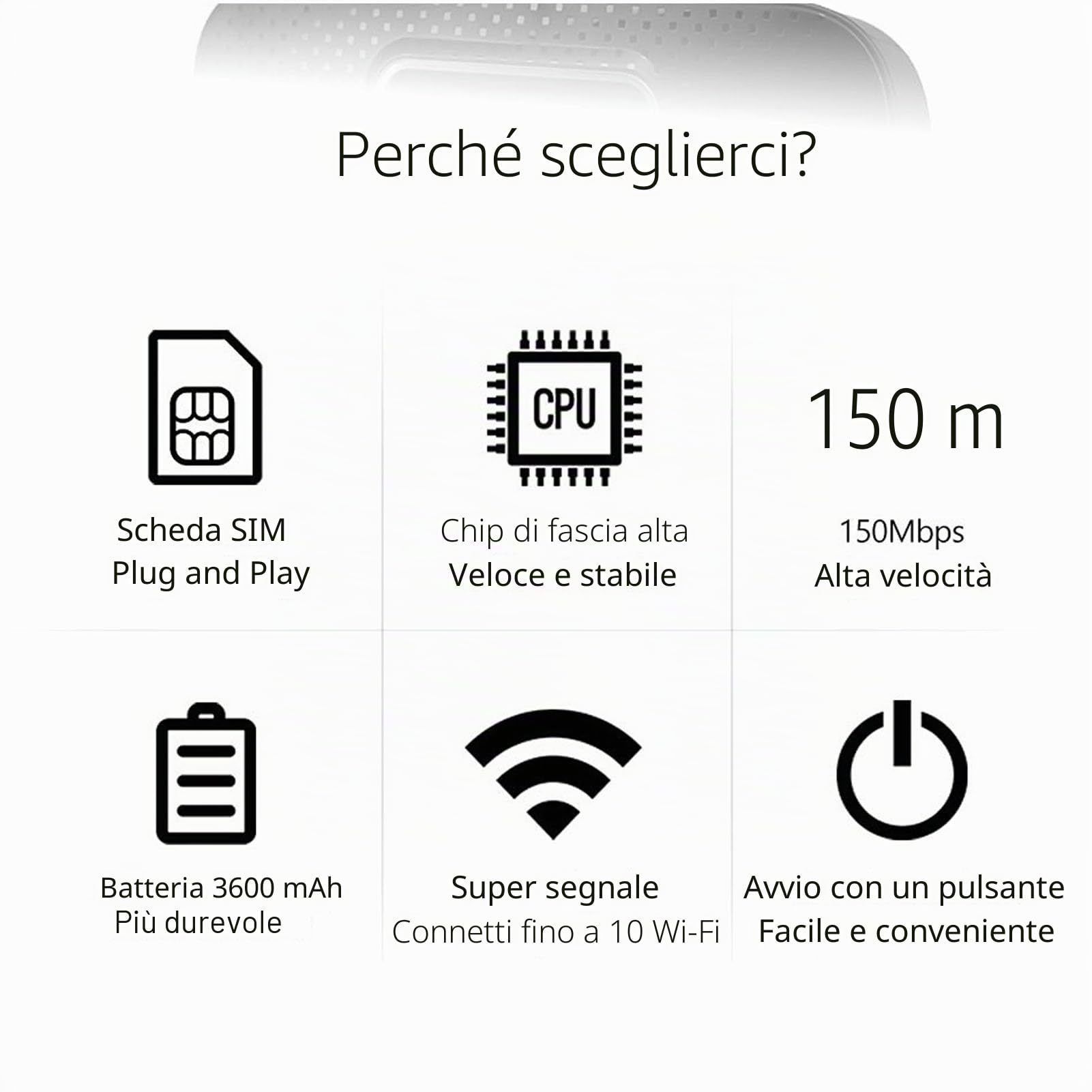 Router Hotspot Mobile 5G LTE, WiFi Portatile Ad Alta Velocità 300Mbps con Crittografia WPA2 per Smartphone Laptop, Supporta Bande B1 B3 B5 B7 B8 B20 B38 B40 B41