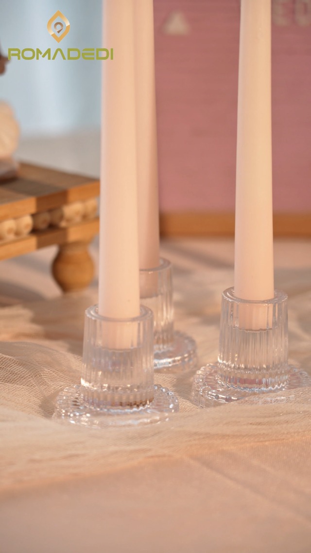 Vase Cylindrique En Verre NUPTIO Verre Bougeoir Cylindrique U00c0 Bougies - Lot De 3 Clair Centres De Bougeoir En Verre