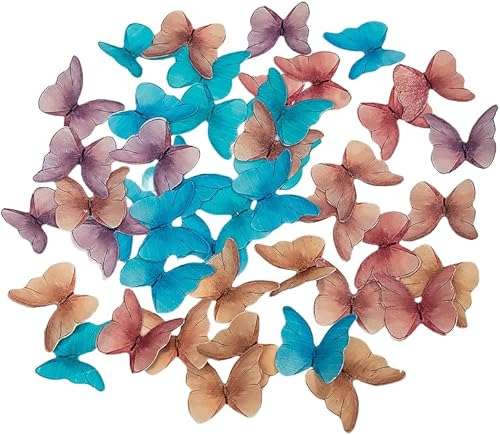 Miniatura 2 de Mariposas comestibles para decoración de pasteles, decoración de pasteles de mariposa rosa y adornos para cupcakes, mariposas de papel de oblea