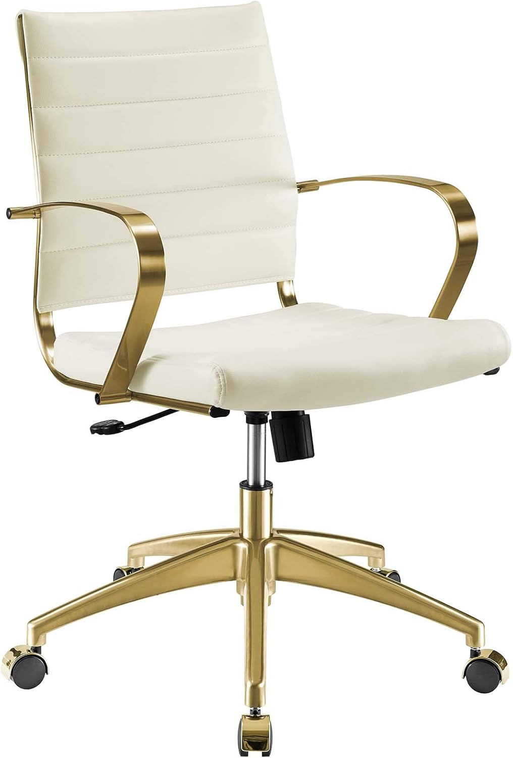Modway Jive Gold Stainless Steel Executive Managerial Swivel Midback Office Chair White / Gold