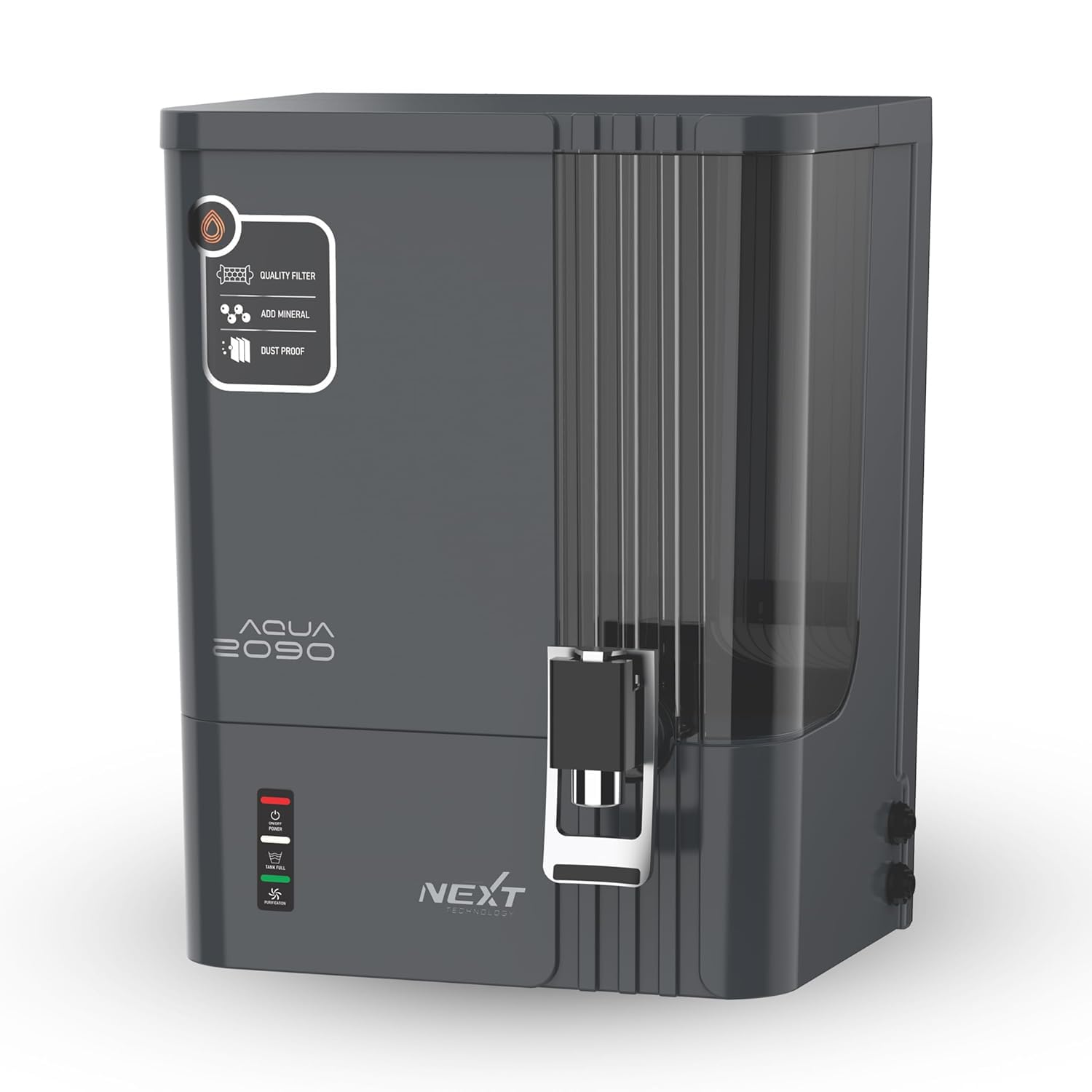 Aqua2090 RO Water Purifier | 7 Stage NEXT Technology RO + Copper with Alkline + mTDS + Sediment + Carbon + Prefilter | 10L Storage Tank (PREMIUM GREY-602)-image-49