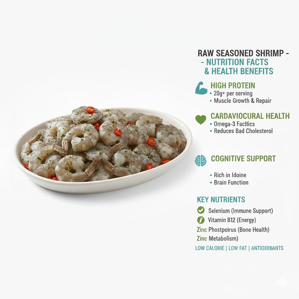 Fresh Raw Jumbo Shrimp | 16-20 Count | Wild-Caught | Harbour House Signature Seasoning | Flavorful | Ready to Serve | 1 lbs