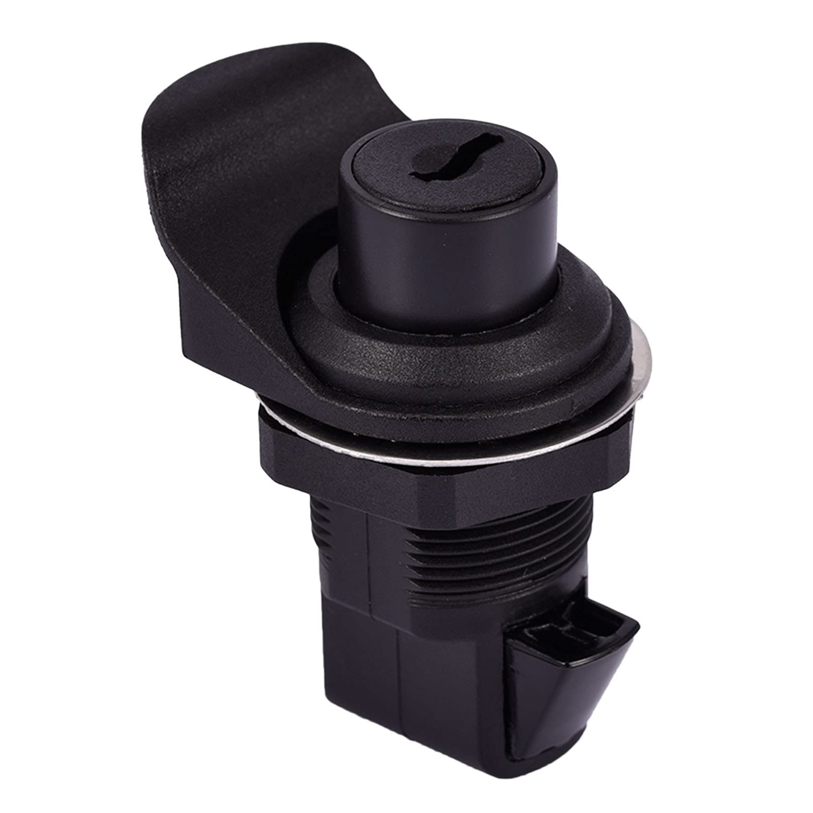 KingBra Locking Push Button Latch – Plastic Flush Latch For Marine Boat Tool Boxes, Gloveboxes, Radio Boxes (0-0.4" Door Panel)
