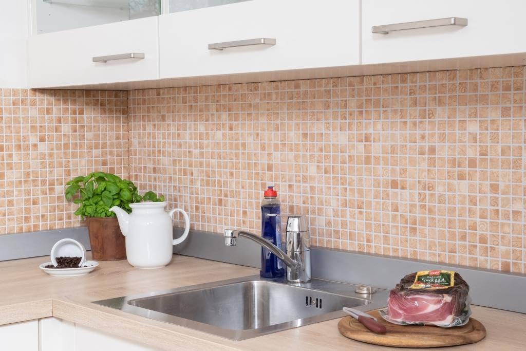 Mosaico quadrato Laceo Beige Ceramica Mosaico | 10 tappetini a mosaico