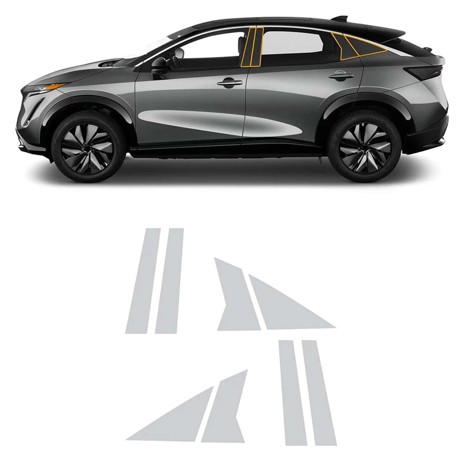TPU precortado para pilares B C de Nissan Ariya 2023 2024 lámina invisible