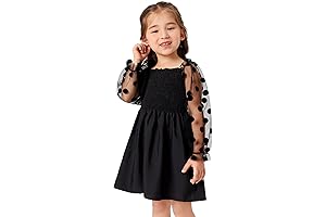 Toddler Girl's Chic and Flamboyant Polka Dot Mesh Dress