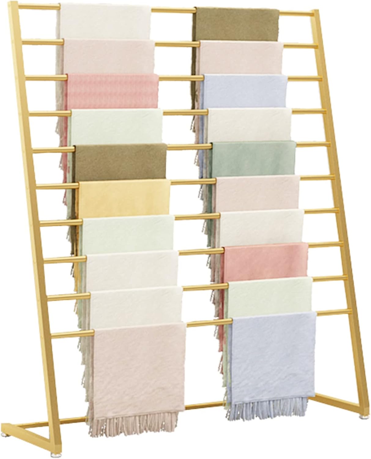 Freestanding Metal Scarf Display Rack, 10 Tier Removable