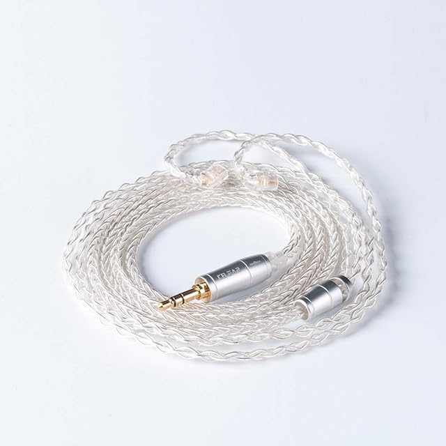 KINBOOFI KBEAR Detachable Upgrade Silver Plated Copper Earphone Cable, 8 Core Replacement IEM Cord Cable with TRS Standard Plug for KZ ZSN ZS10 PRO ZSN PRO AS16 CCA CA4 A10 (C PIN 3.5mm Plug)