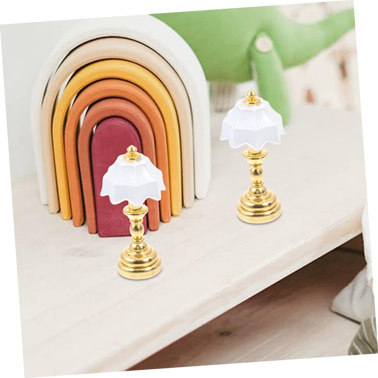 16pcs Miniature Bedside Lamp Dollhouse Accessories for Home Decor Decorative Mini House Desk Light for Photography for Enhancing Miniature Scenes