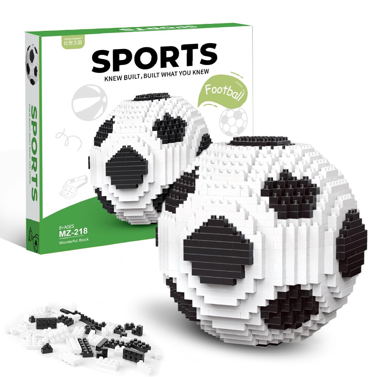 HATFRYF Football Building Blocks, 735 PCS Classic Football Mini Buildings Block, Micro Soccer Buildings Blocks Set, 3D Model Interlocking Block, Stress Relief Game and Birthday Gifts