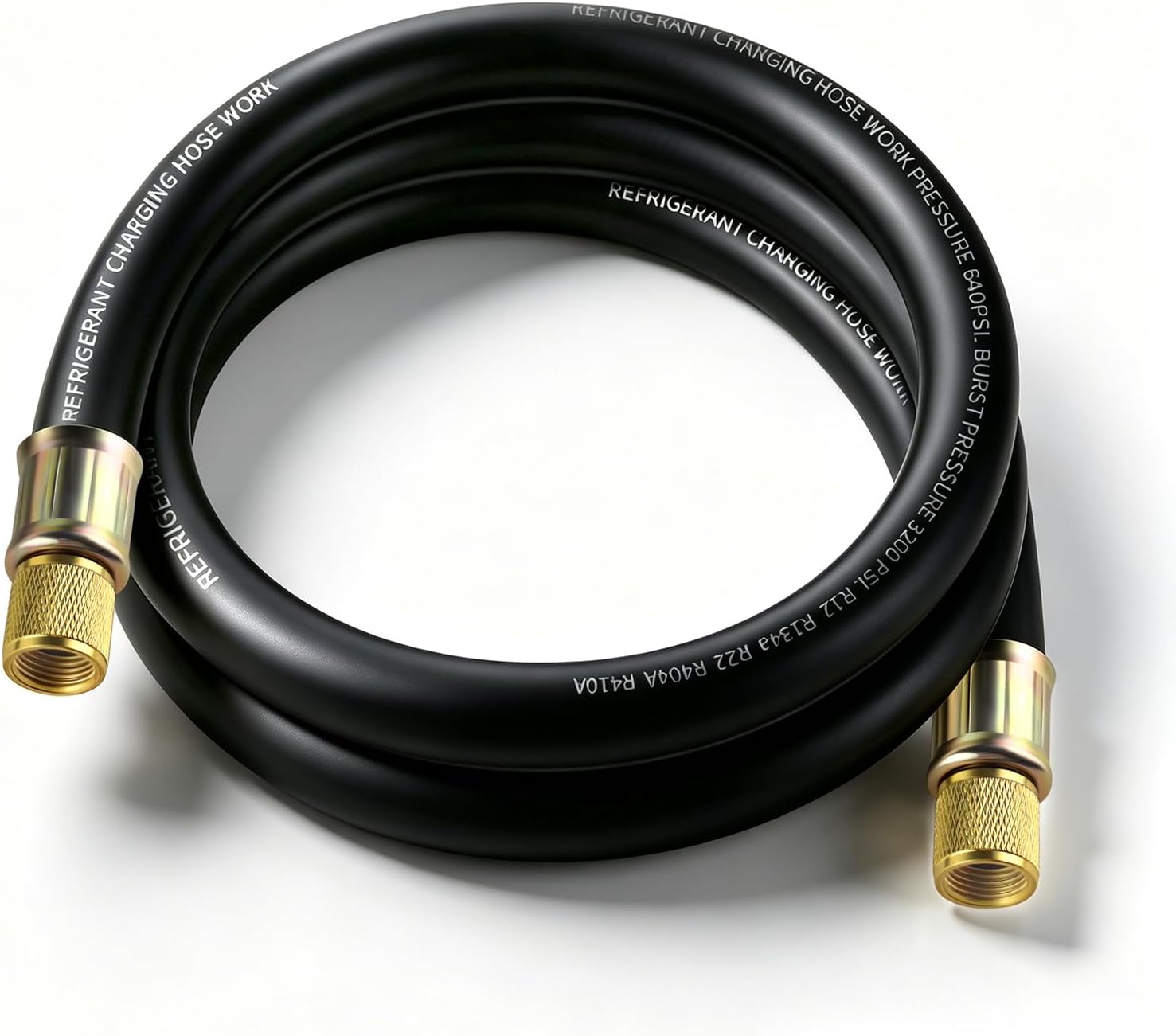 Vacuum Refrigerant Hose, 1/2" High-Flow HVAC Hose, 1/2 x 1/2 Brass Fitting | 6Feet, 4-layer Low Permeation HVAC Vacuum Hose, 20 Micron Rated, Max 640 PSI Working Pressure, Vacuum & Charging Application