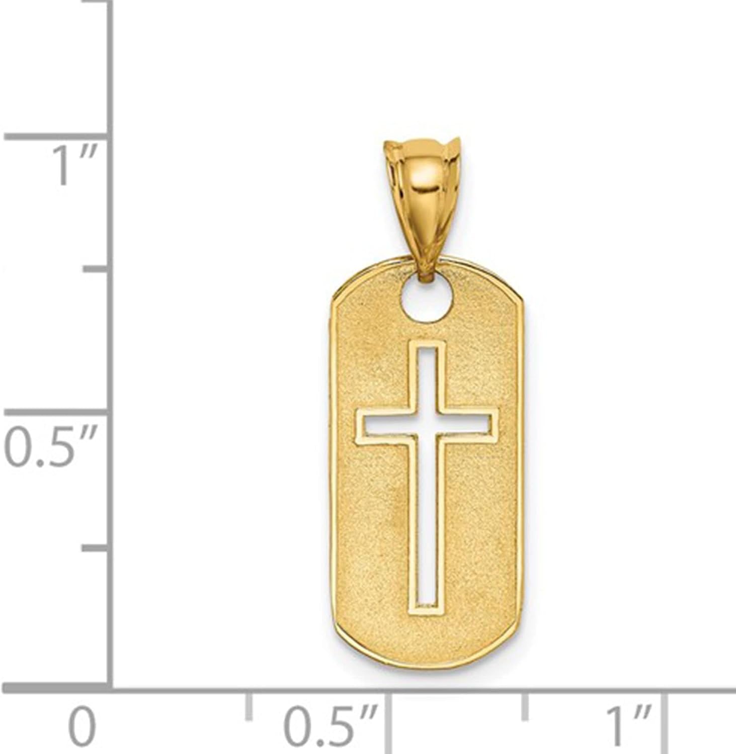 Jewelry Affairs 14k Yellow Gold High Polished Cross Cut-out Pendant Dog Tag
