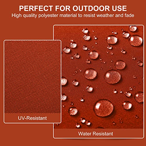 Wellsin Outdoor Chair Cushions For Patio Furniture - Patio Chair Cushions Set Of 4 - Waterproof Round Corner Outdoor Seat Cushions 17"X16"X2", Brick Red #TOP3