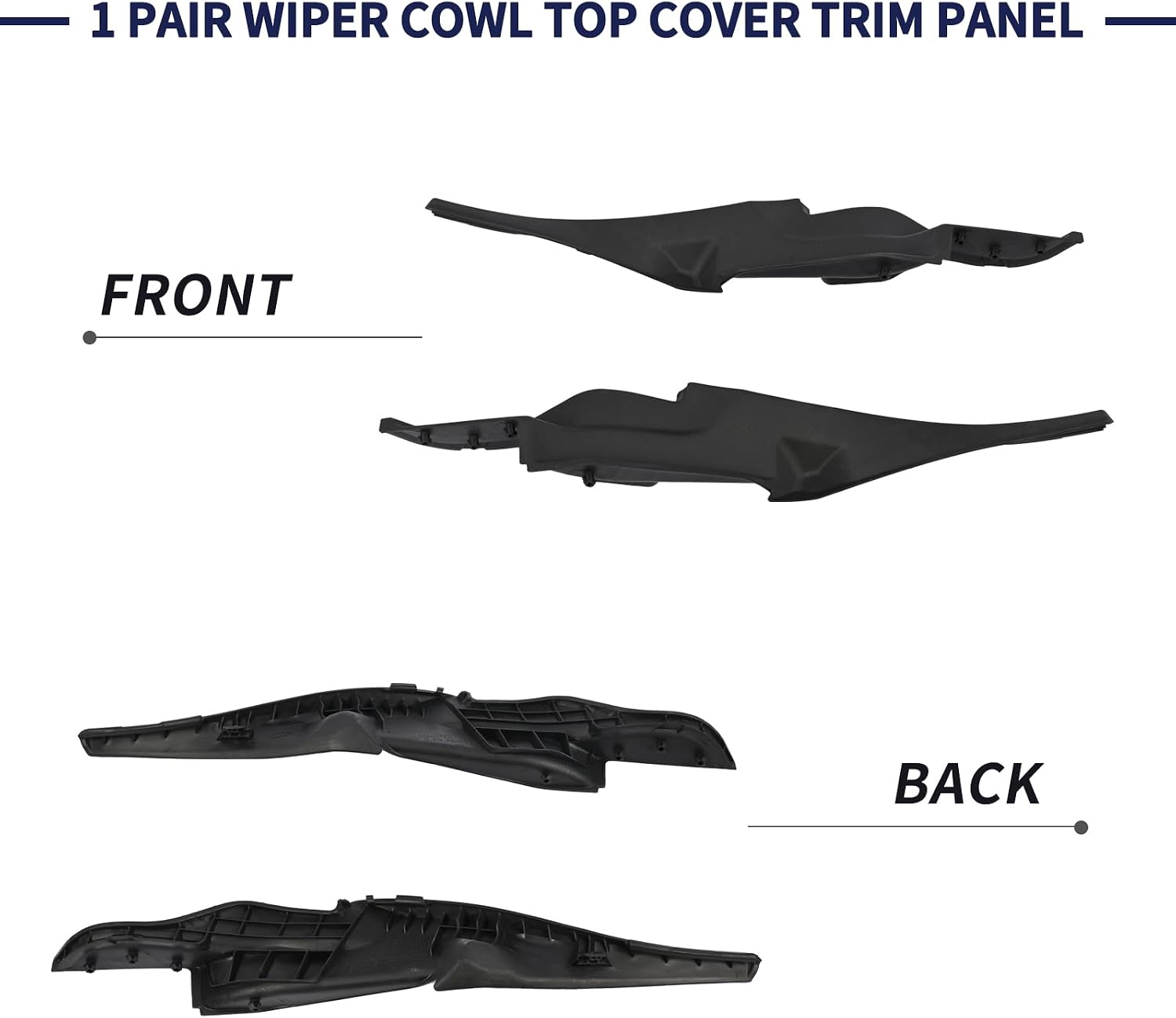 2Pcs Front Windshield Wiper Cowl Top Cover Trim Panel 74220-TEA-T00, 74270-TEA-T00 Compatible with Honda Civic 2017 2018 2019 2020 2021 Windshield Wiper Side Cowl Extension Trim Cover