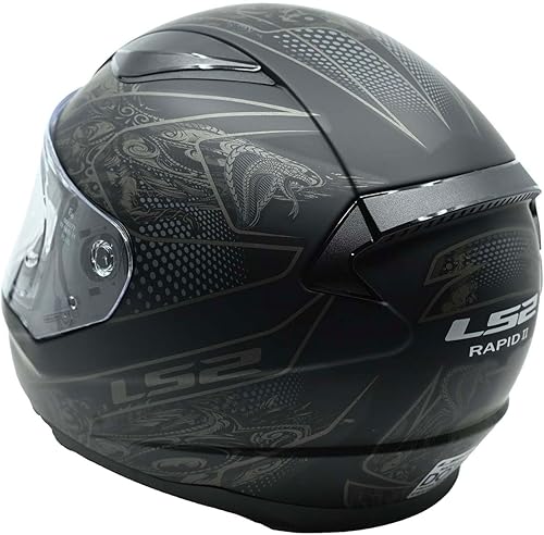 Miniatura 4 de LS2 Helmets Rapid II - Casco integral de motocicleta (Cripta negro mate - L)