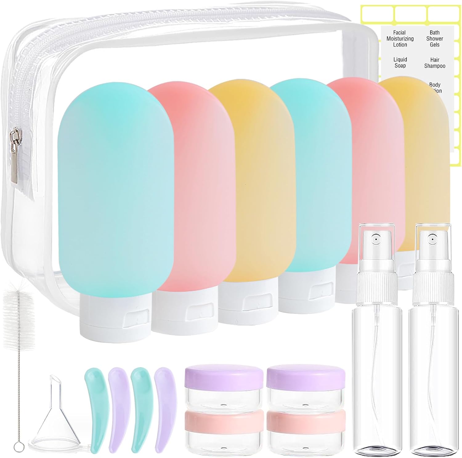 20 Pack Travel Bottles Set for Toiletries, TSA Approved Leak