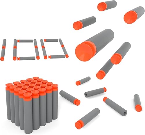 BOROLA 100 dardos de recambio de bala de 2.8 in compatibles con pistola de juguete Nerf Elite Series Blasters para niños, gris, succión