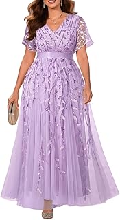 Pinup Fashion Plus Size Formal Wedding Guest Prom Evening Sequin Long Dress