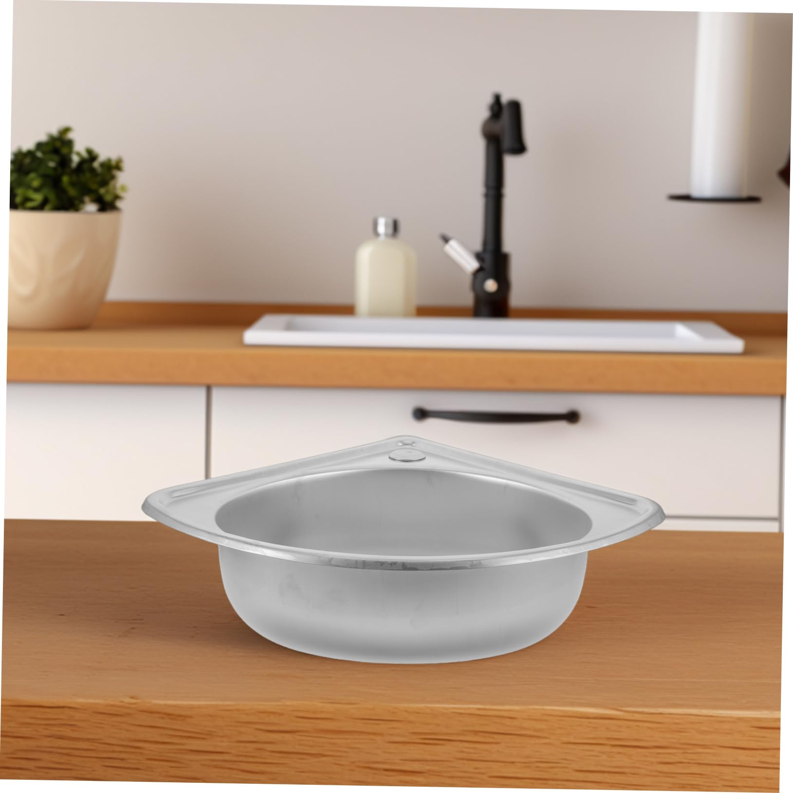 ULTECHNOVO Fregadero Camper de Esquina de Acero Inoxidable Lavabo Triangular Ultrapequeño Seno, Adecuado para Motorhomes y Cocinas Pequeñas Instalación Fácil y Material Varios estilos