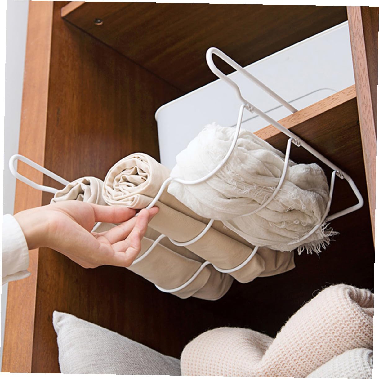 Garneck Organizer Frigorifero in Ferro Bianco Portabottiglie e Porta Lattine, Resistente alla Ruggine e Salvaspazio per Cucina e Frigorifero