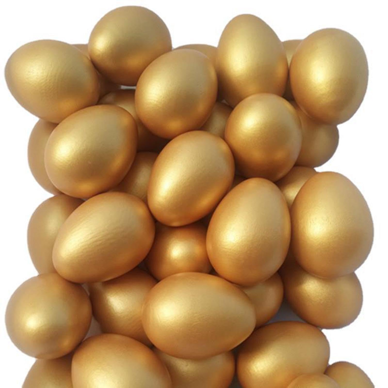 Oshhni 10 Uova di Pasqua Dorate Da Decorare per Feste E Riunioni di Famiglia