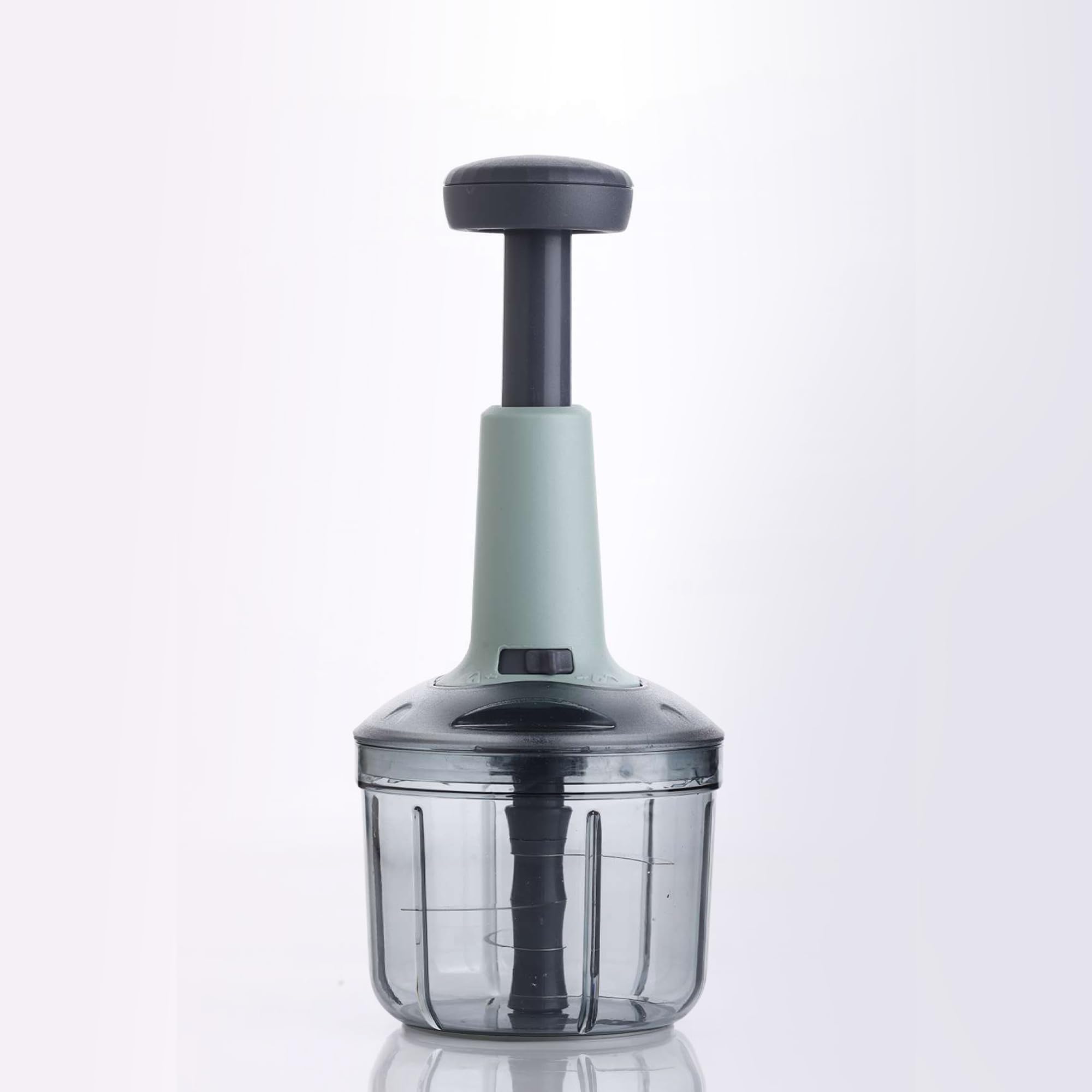 NEVADRILL Push Chopper for Kitchen - 900 ML | Effortless Hand Press Chopper with 3 Blades | Multipurpose Vegetable Chopper for Onion, Salad, Vegetables & Fruits Chopper | Manual Hand Push Chopper