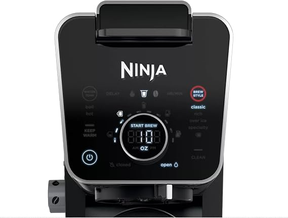 Ninja CFP301 DualBrew Pro Specialty 12-Cup Drip Maker with Glass Carafe, Single-Serve for Coffee Pods or Grounds, with 4 Brew Styles, Frother & Separate Hot Water System, Black