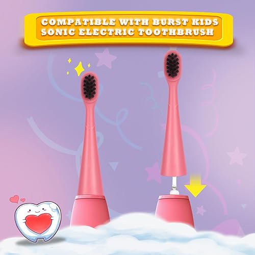 Miniatura 4 de Compatible con cabezales de repuesto para cepillos de dientes eléctricos Burst Kids con tapas de cubierta antipolvo, para cepillo de dientes Burst