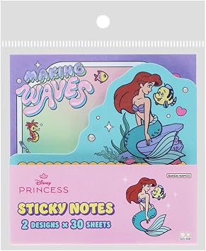 Sun-Star Stationery S2853728 Disney Princess, Sticky Notes, Can Be Used From Any Pattern, Die-Cut Block Notes, 2 Tiers, Ariel
