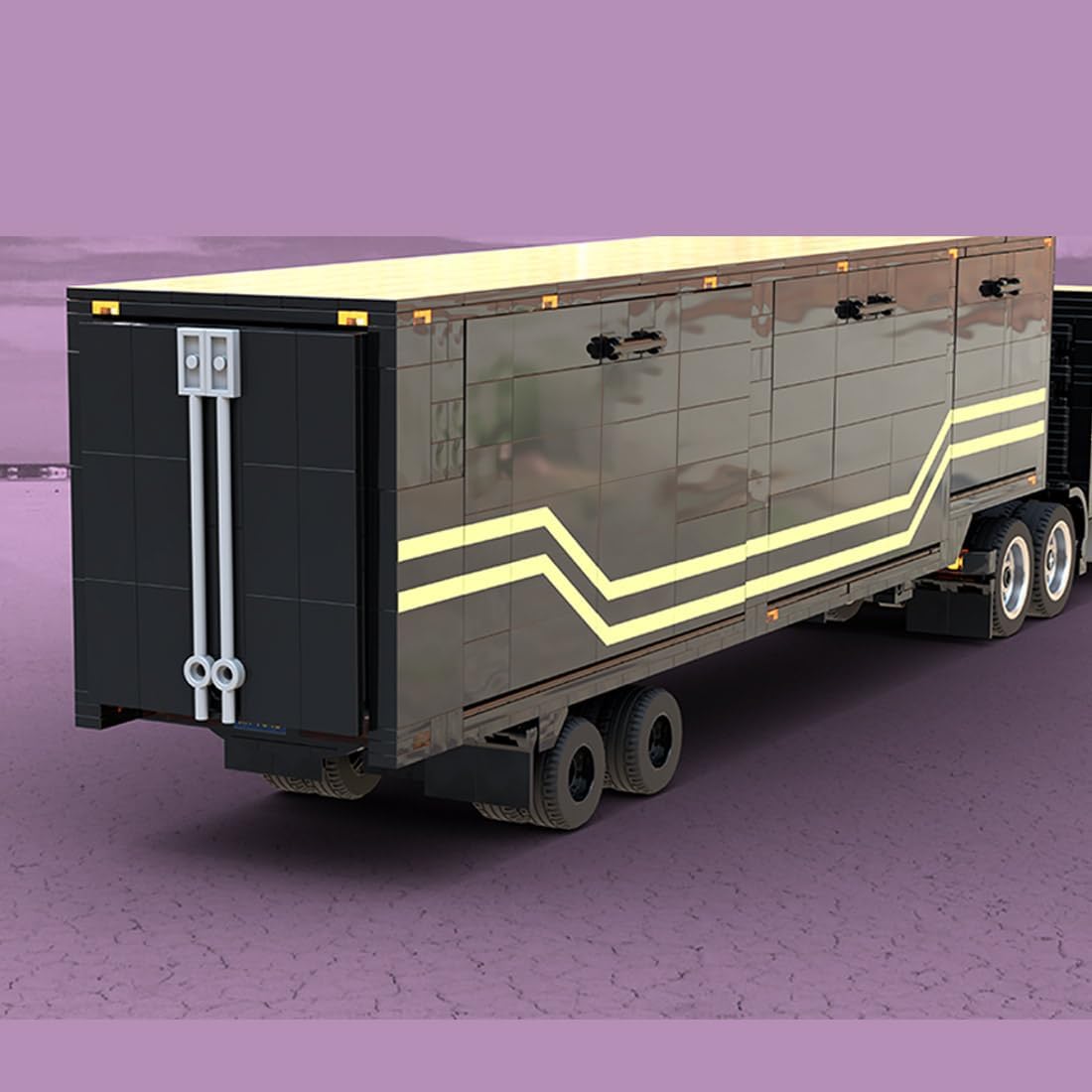 Truck Building Blocks Set, MOC-216375 Mobile Operations Unit Building Block Set, a Truck with Opening Doors That can Accommodate a Small Car and a Command Lounge Inside(3106PCS)