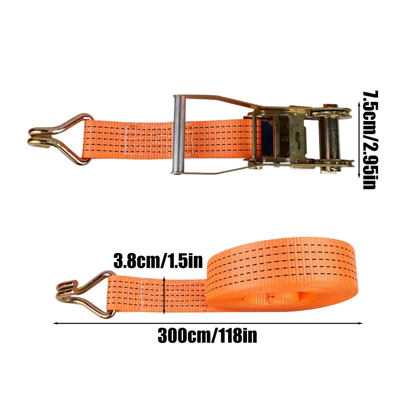 Cinghie di Fissaggio per Auto su Rimorchio 4 Pezzi con Tenditore Rinforzato | Cinghie a Cricchetto per Auto Furgone Camion Moto Barca Kayak Cargo