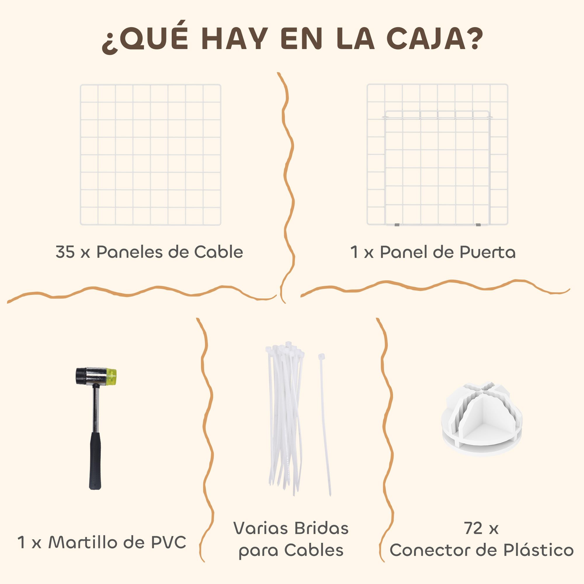 PawHut Valla Metálica para Mascotas de 36 Paneles 146x73x73 cm, Blanco | Jaula para Animales Pequeños, Forma Personalizable, Jaula para Conejos, Cobayas, Chinchillas, Gatitos